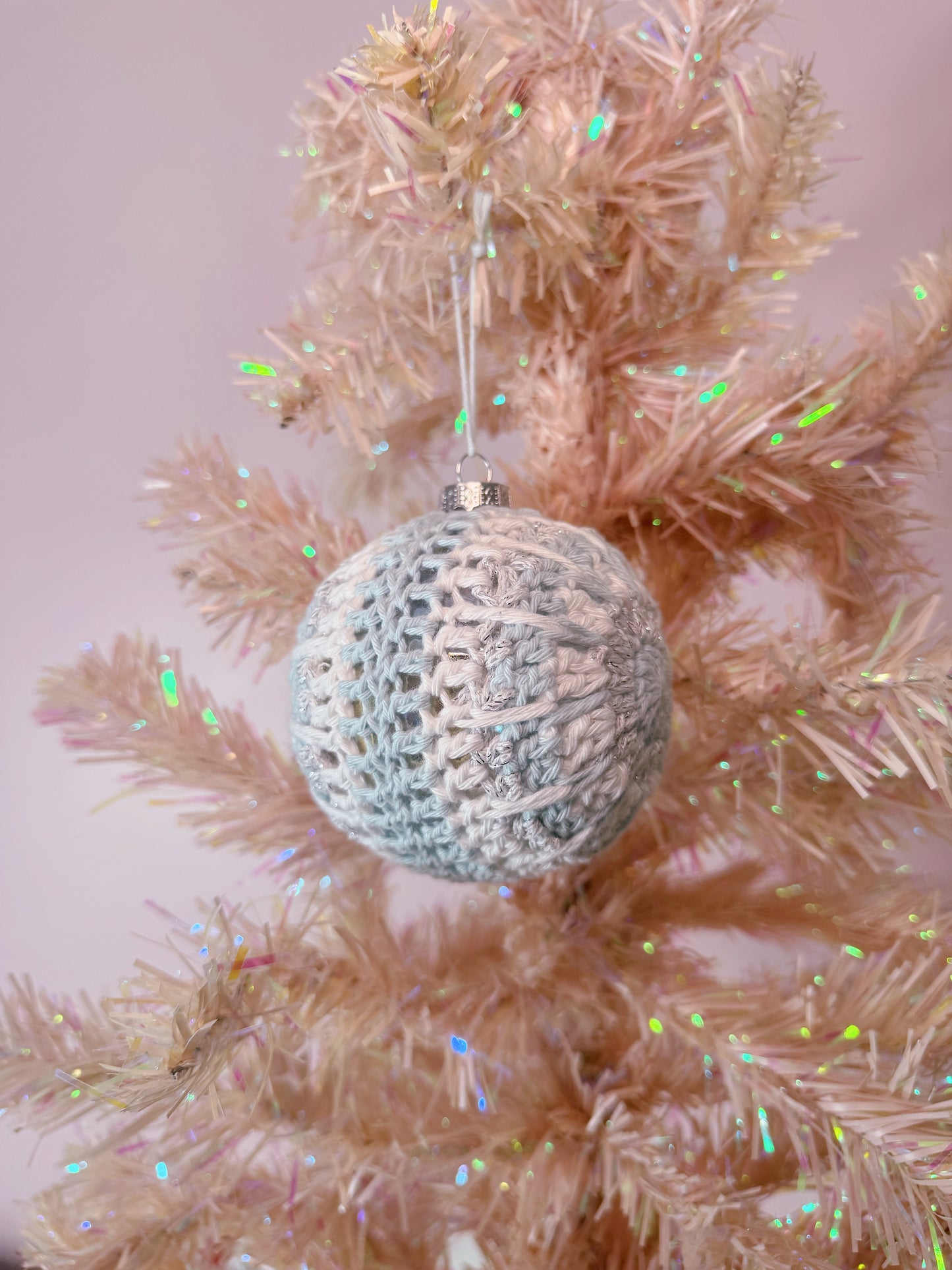 Frosty Christmas Crochet Bauble