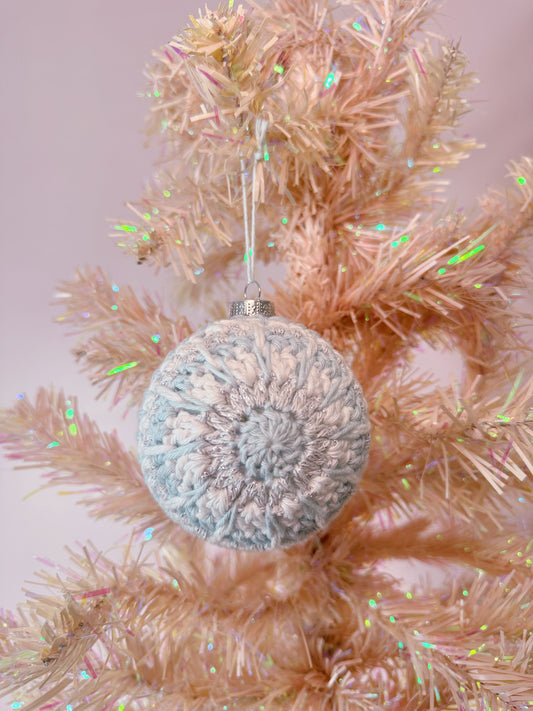 Frosty Christmas Crochet Bauble