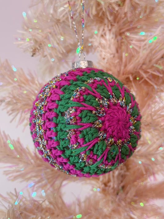 Royal Sparkle Christmas Crochet Bauble