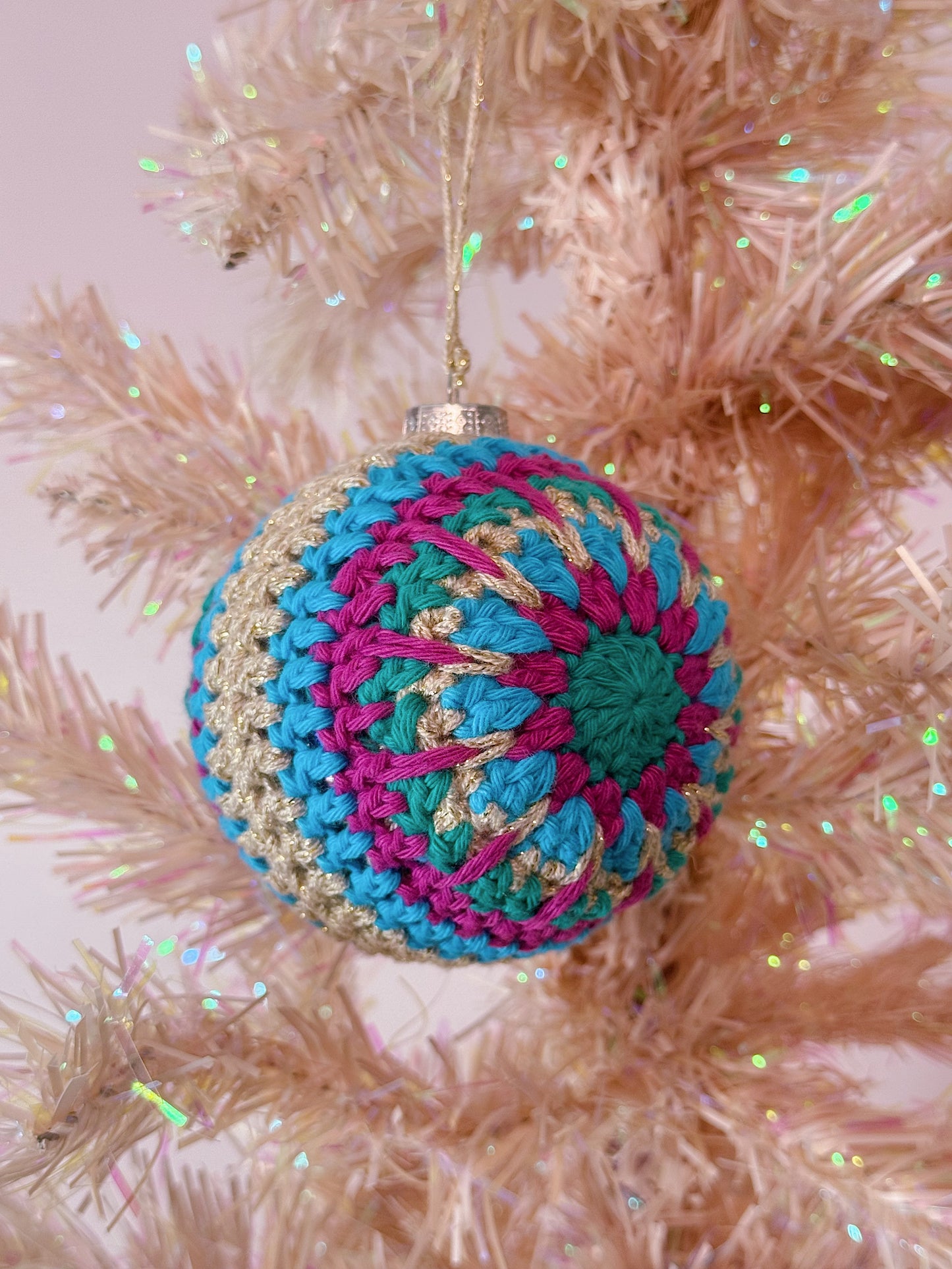 Firework Christmas Crochet Bauble