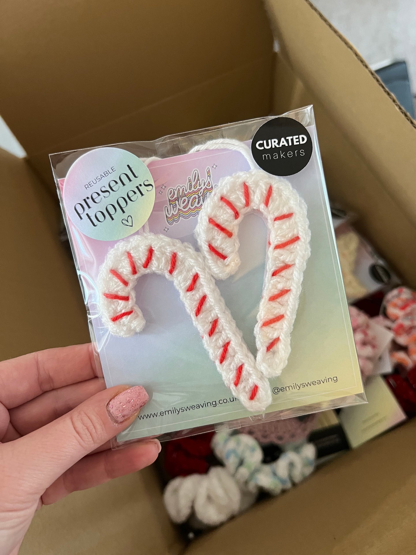 Candy Cane Present Toppers - Pack of Two