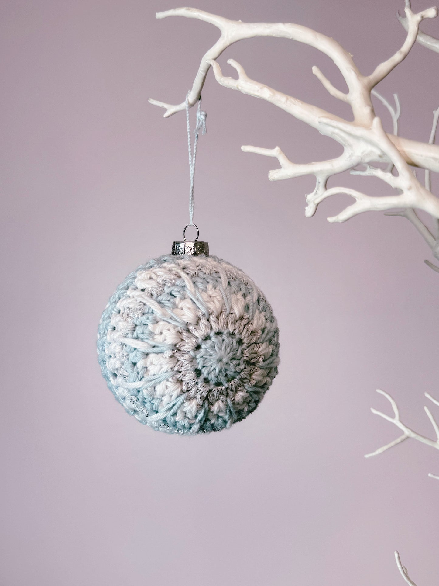 Frosty Christmas Crochet Bauble