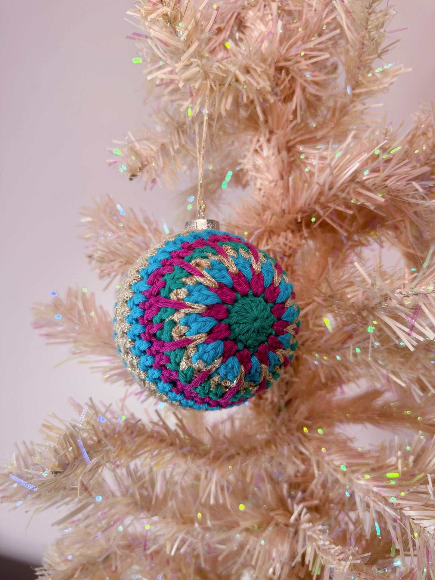 Firework Christmas Crochet Bauble