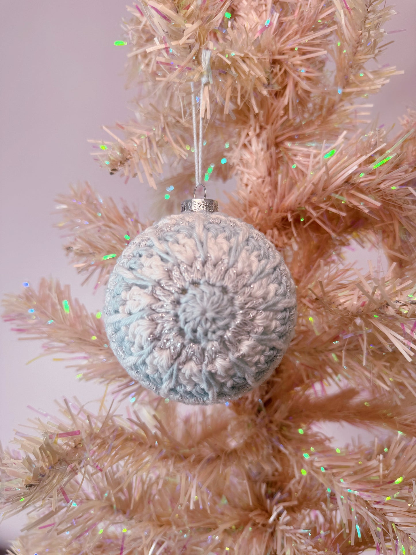 Frosty Christmas Crochet Bauble