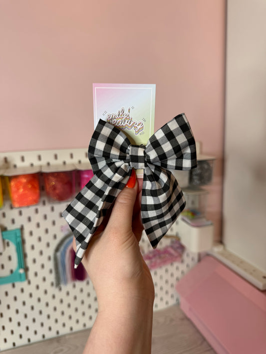 Small Black Gingham Bow