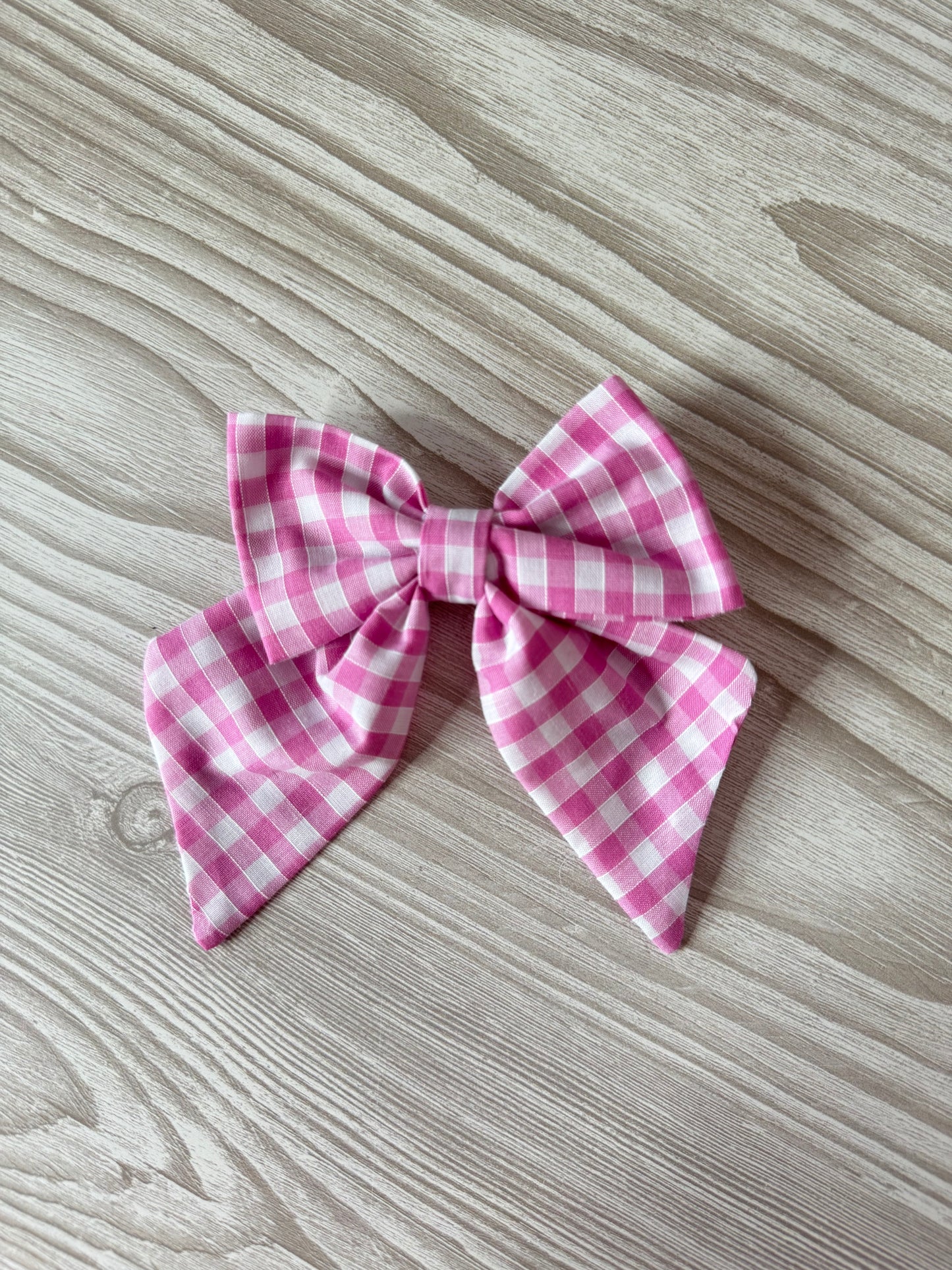 Small Pink Gingham Bow