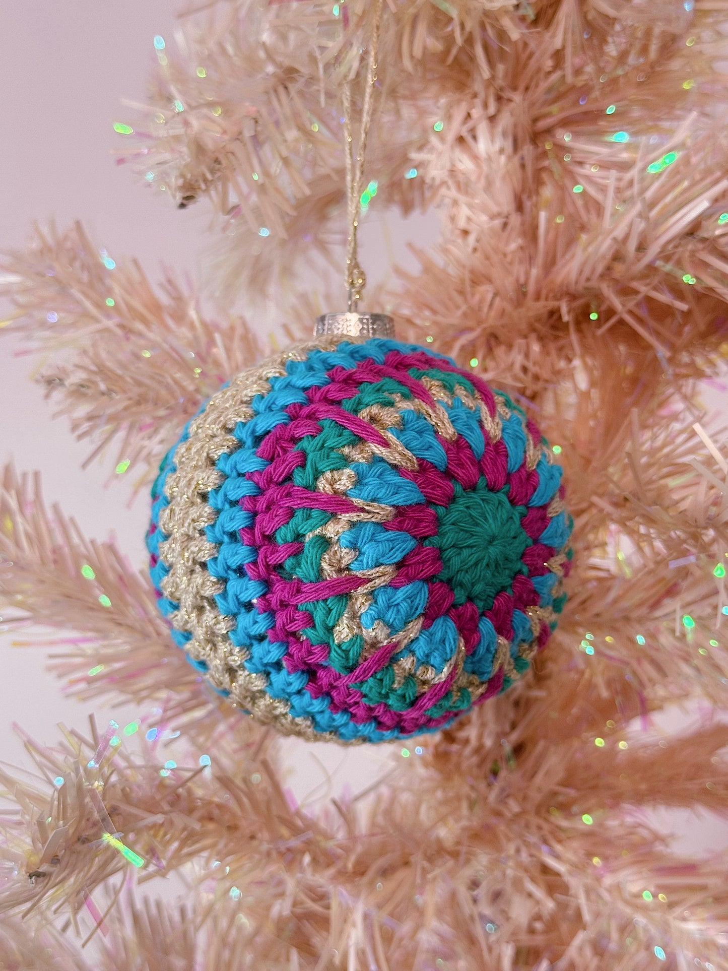 Firework Christmas Crochet Bauble