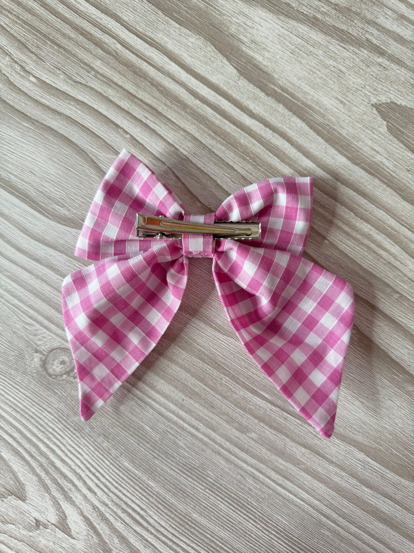 Small Pink Gingham Bow