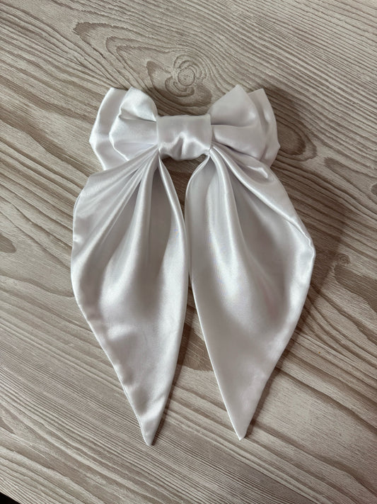 Extra Large White Silky Bow