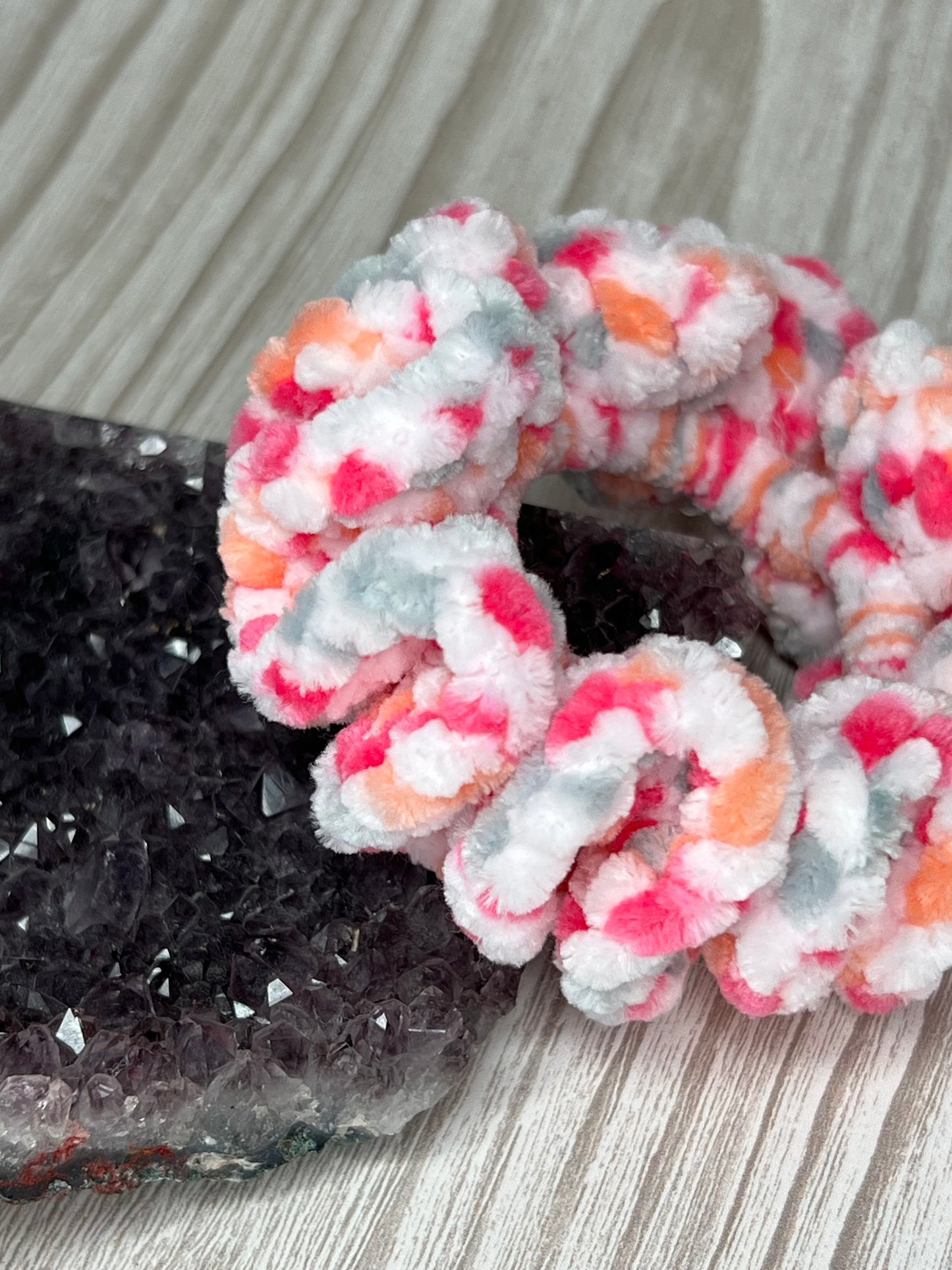 Melon Crochet Scrunchie