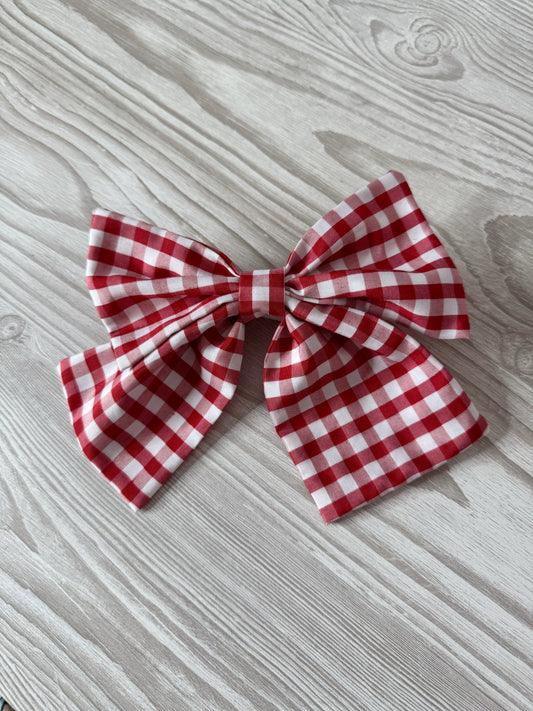 Large Red Gingham Bow