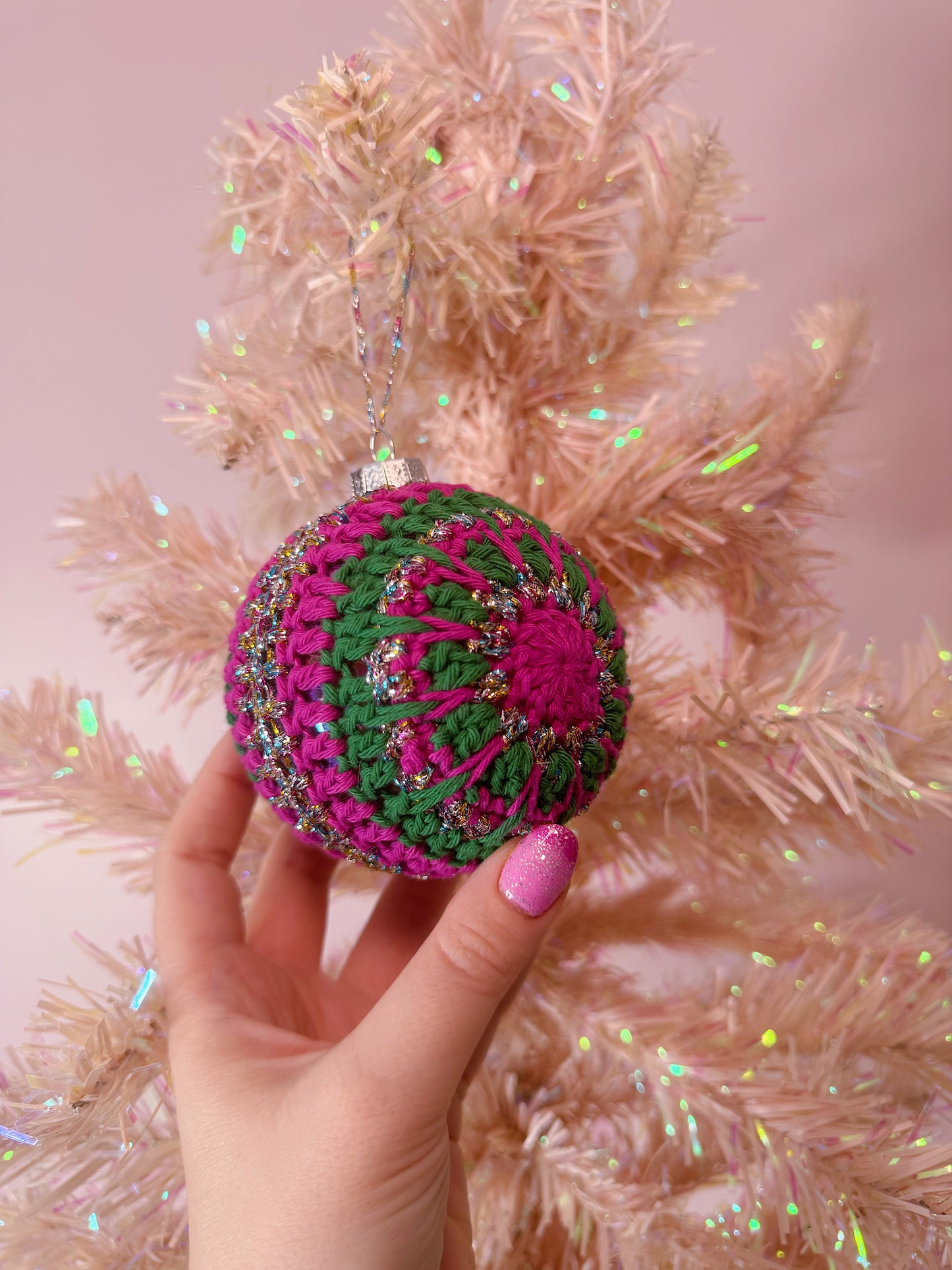 Royal Sparkle Christmas Crochet Bauble